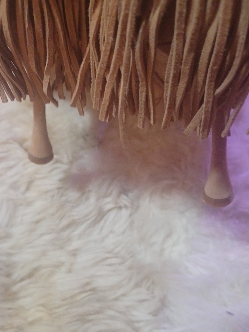 VINCE CAMUTO Fringed Knee-High Stiletto Boots in Peachy Tan 9 - Picture 3 of 9